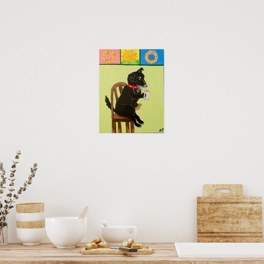 Koffie en krullers II Poster (Keuken)