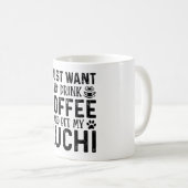 Koffie en Kuchi grappige hond Koffiemok (Voorkant rechts)