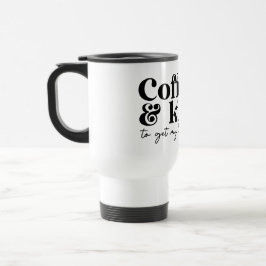 Koffie en kussen om mijn dag te beginnen reisbeker