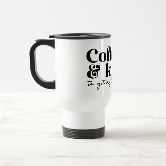 Koffie en kussen om mijn dag te beginnen reisbeker (Links)