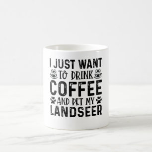 Koffie en Landseer-hond Grappig  Koffiemok