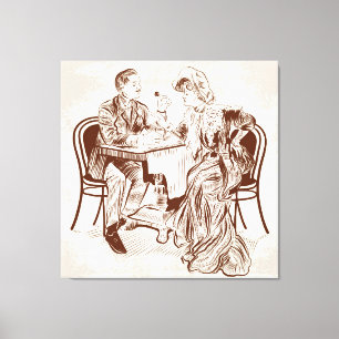 koffie en liefde canvas afdruk