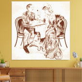 koffie en liefde canvas afdruk (Insitu (Woonkamer))