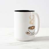 Koffie en Liefde Dubbel Hart Kunst | Mok (Voorkant rechts)