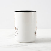 Koffie en Liefde Dubbel Hart Kunst | Mok (Center)