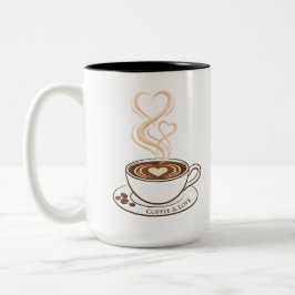 Koffie en Liefde Dubbel Hart Kunst | Mok