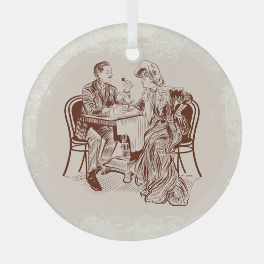 koffie en liefde glas ornament (Voorkant)