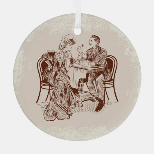 koffie en liefde glas ornament (Achterkant)