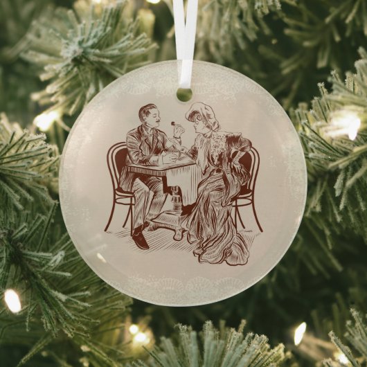 koffie en liefde glas ornament (Insitu)