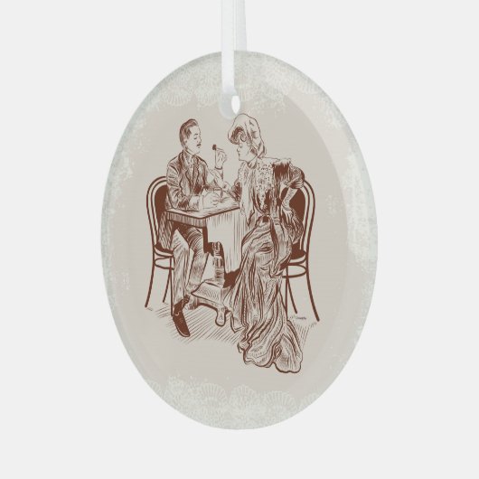 koffie en liefde glas ornament (Voorkant links)