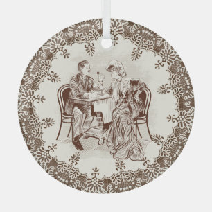 koffie en liefde glas ornament