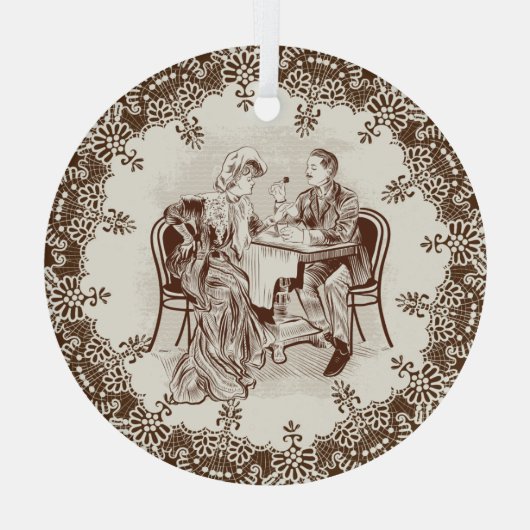 koffie en liefde glas ornament (Achterkant)