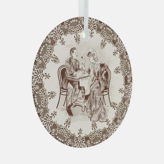 koffie en liefde glas ornament (Voorkant Rechts)