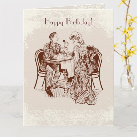 koffie en liefde kaart (Gele Bloem)