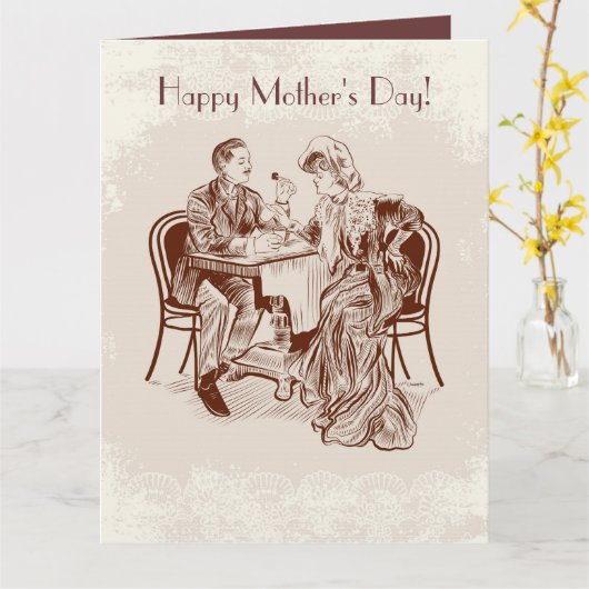 koffie en liefde kaart (Gele Bloem)