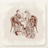 koffie en liefde kartonnen onderzetters (Voorkant)