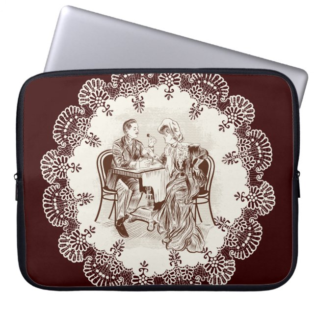 koffie en liefde laptop sleeve (Voorkant)