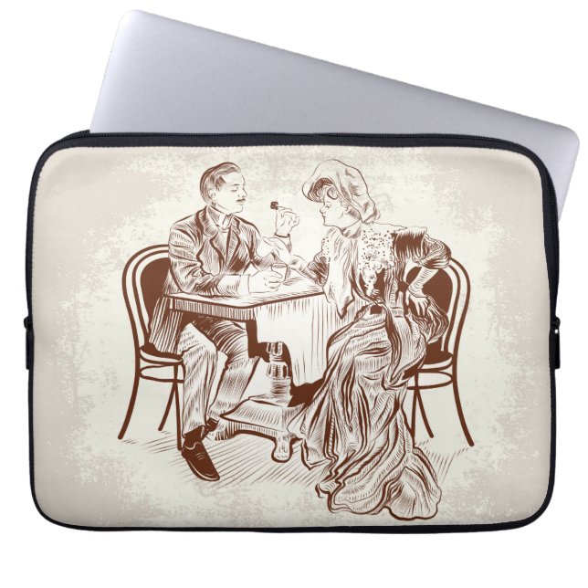 koffie en liefde laptop sleeve (Voorkant)