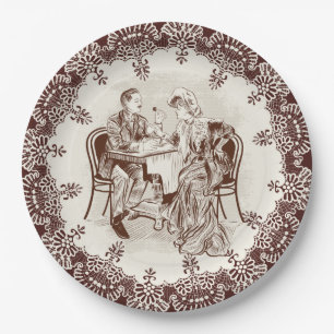 koffie en liefde papieren bordje