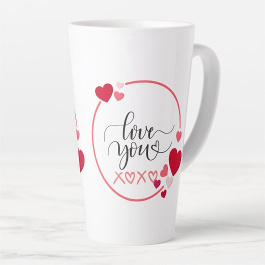Koffie en Liefde Perfecte Mix  Latte Mok (Rechterhoek)