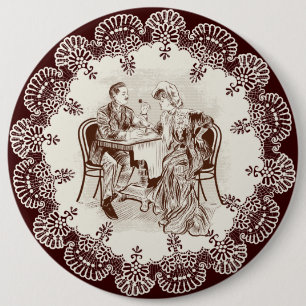 koffie en liefde ronde button 6,0 cm