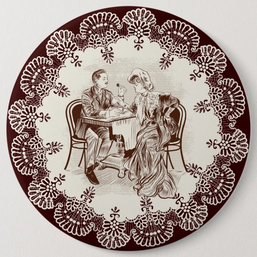 koffie en liefde ronde button 6,0 cm (Voorkant)