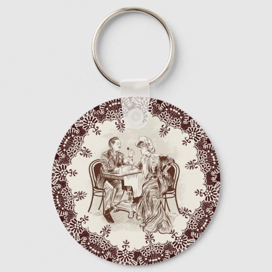 koffie en liefde sleutelhanger (Voorkant)