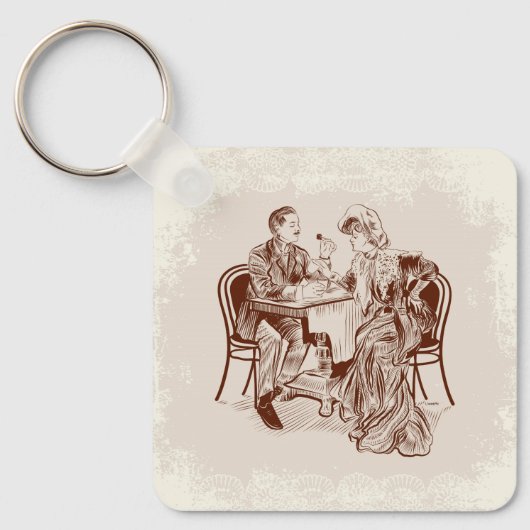 koffie en liefde sleutelhanger (Voorkant)