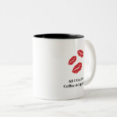 Koffie- en lipstick-Mok Tweekleurige Koffiemok (Voorkant rechts)