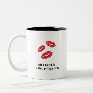 Koffie- en lipstick-Mok Tweekleurige Koffiemok