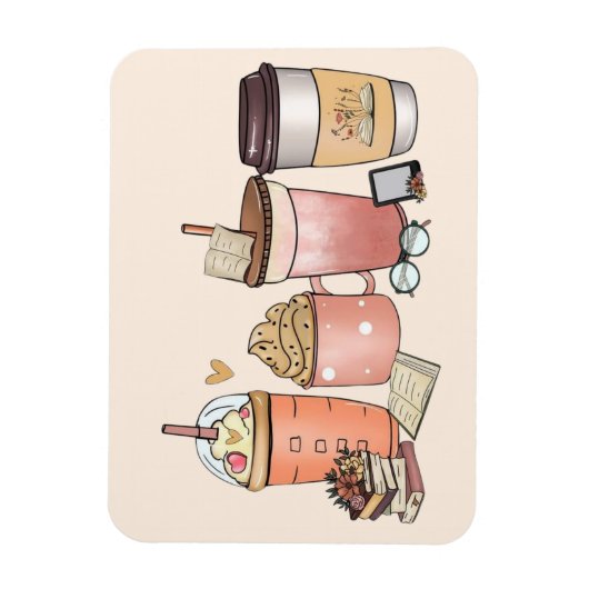 Koffie en Literatuur Magneet (Verticaal)