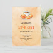koffie en macarons babyshower Uitnodiging (Staand voorkant)