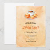 koffie en macarons babyshower Uitnodiging (Voorkant / Achterkant)