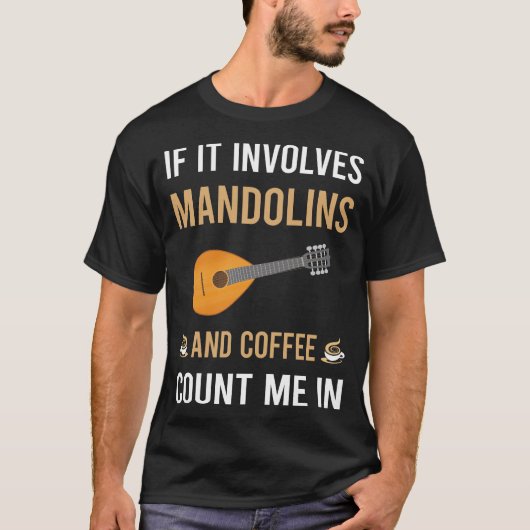 Koffie en mandoline t-shirt (Voorkant)