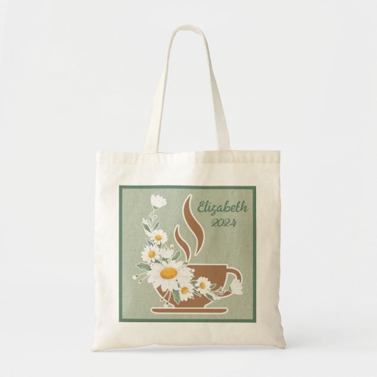 Koffie en margriet tote bag (Voorkant)