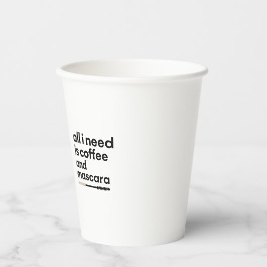 Koffie en Mascara Papieren Bekers (Voorkant)