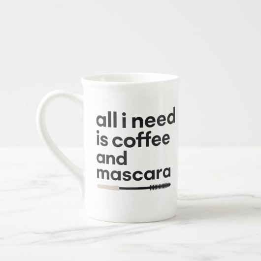 Koffie en Mascara Porselein Kop (Links)
