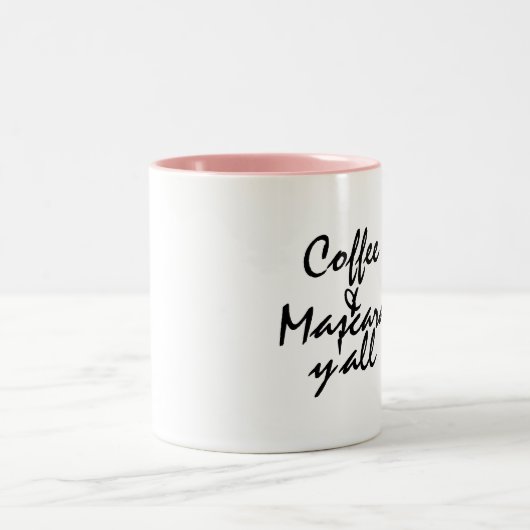 Koffie en Mascara Y'all Tweekleurige Koffiemok (Center)