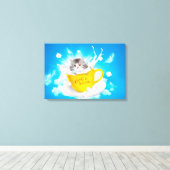 Koffie en melk canvas afdruk (Insitu (Houten vloer))