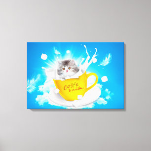 Koffie en melk canvas afdruk