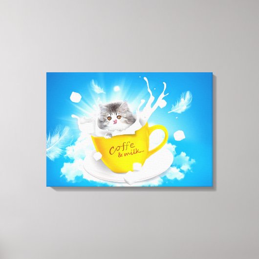 Koffie en melk canvas afdruk (Voorkant)