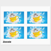 koffie en melk rechthoekige sticker (Vel)