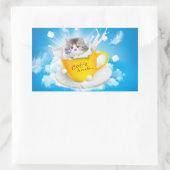 koffie en melk rechthoekige sticker (Tas)