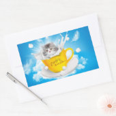 koffie en melk rechthoekige sticker (Envelop)