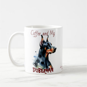 Koffie en Mijn Doberman schattig / personaliseer M Koffiemok