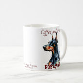 Koffie en mijn Dobermann leuke / Persoonlijke mok (Voorkant rechts)