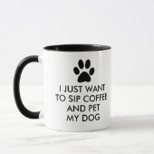 Koffie en mijn hond-slogan-typografie mok (Links)