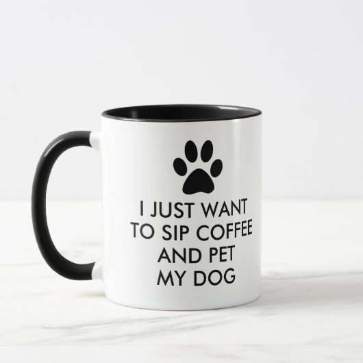 Koffie en mijn hond-slogan-typografie mok (Links)