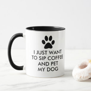 Koffie en mijn hond-slogan-typografie mok