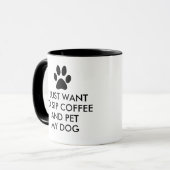 Koffie en mijn hond-slogan-typografie mok (Voorkant links)